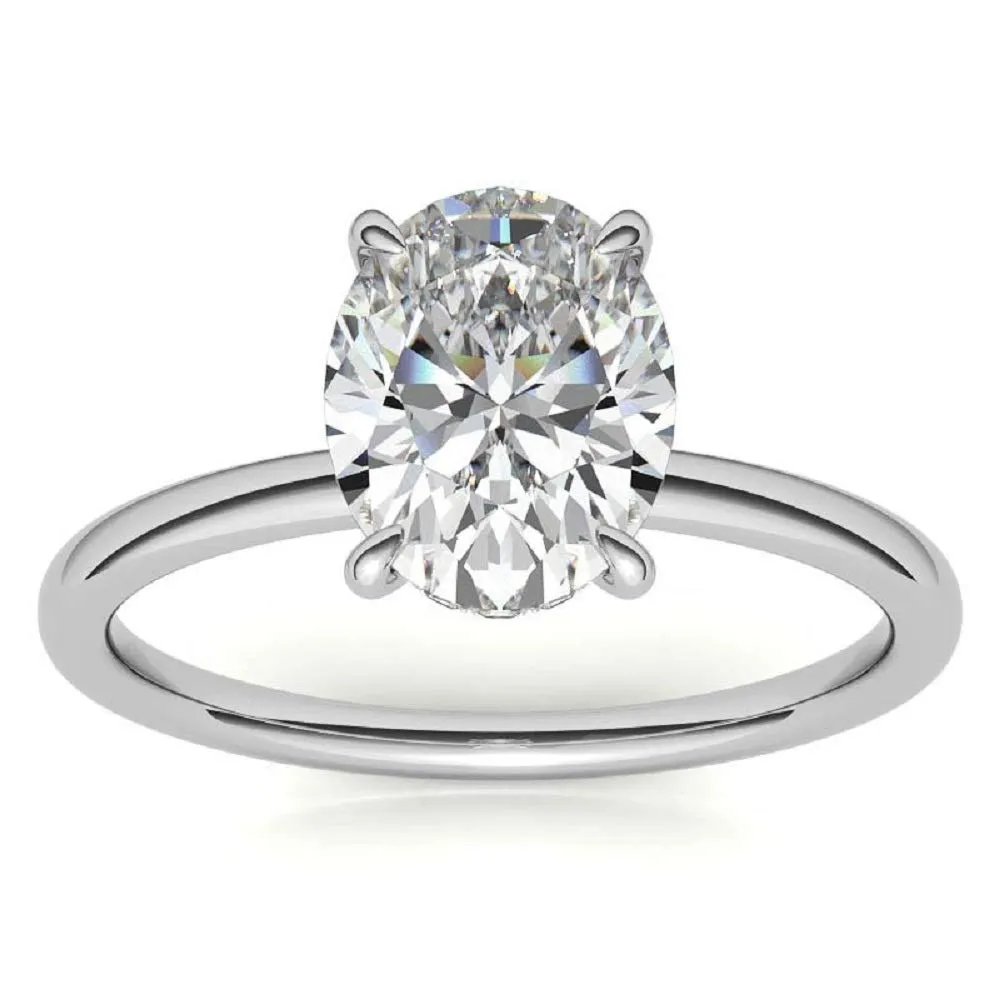 2 CT Oval Solitaire Moissanite Engagement Ring for Women | Platinum Ring | Diamond Wedding Bridal Jewelry | Gift for Her | Anniversary Rings (8)