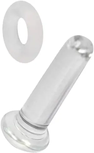 20G-8G Flat Back Labret Glass Retainers with O-Ring For Helix Cartilage Earrings Tragus Lip Ring Nose Stud Clear Retainer Piercing 1/2"