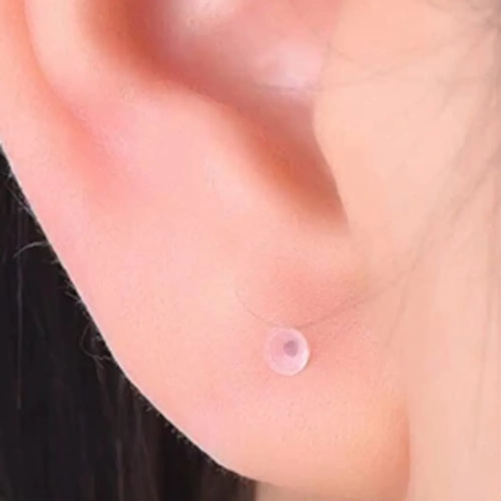 20g Stud Earrings Cartilage Piercing Flexible Bioflex Clear Ear Lobe Push-Fit Retainers Invisible Jewelry