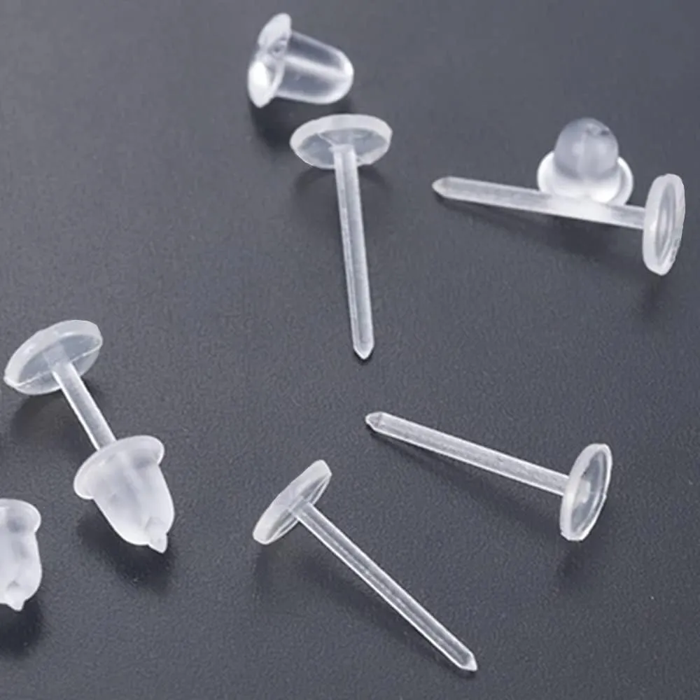 20g Stud Earrings Cartilage Piercing Flexible Bioflex Clear Ear Lobe Push-Fit Retainers Invisible Jewelry