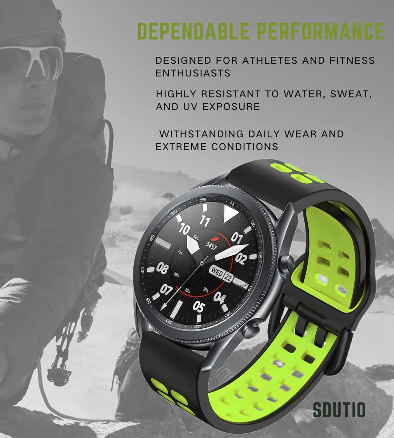 20mm 22mm Quick Release Rubber watch band-Stretchy Soft Breathable Silicone Sport Band for Men Women