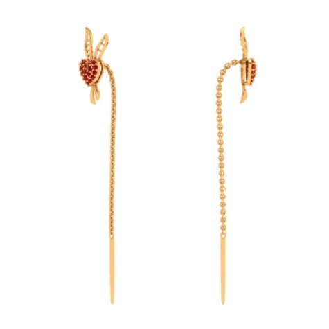 22k Yellow Gold Earring With Modern Design