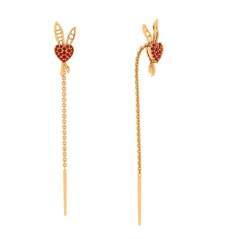 22k Yellow Gold Earring With Modern Design