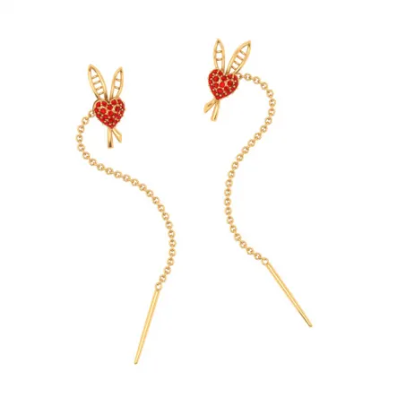 22k Yellow Gold Earring With Modern Design