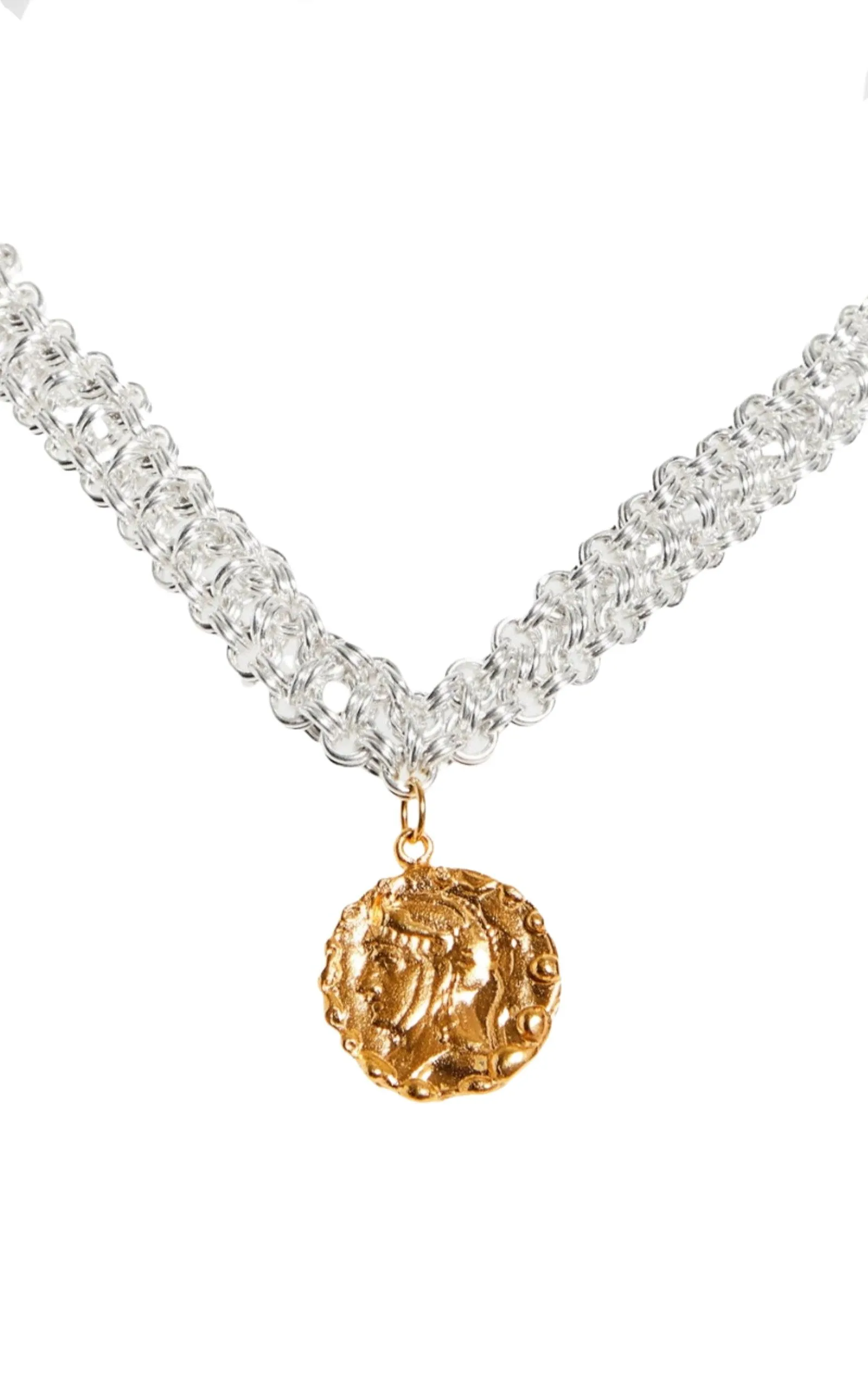 24K Gold-Plated Woven Tapestry Amulet Necklace