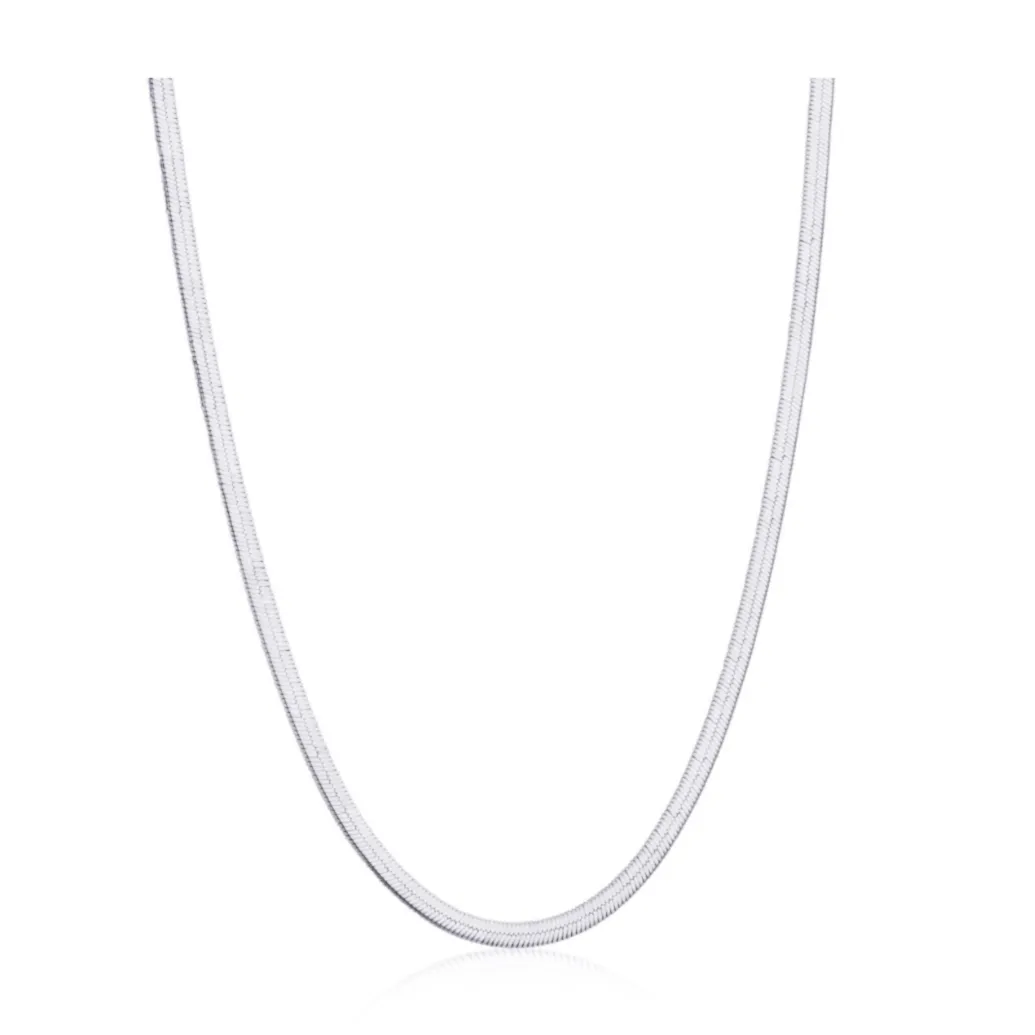 2.4mm (0.1") Width Herringbone Snake Chain Necklace