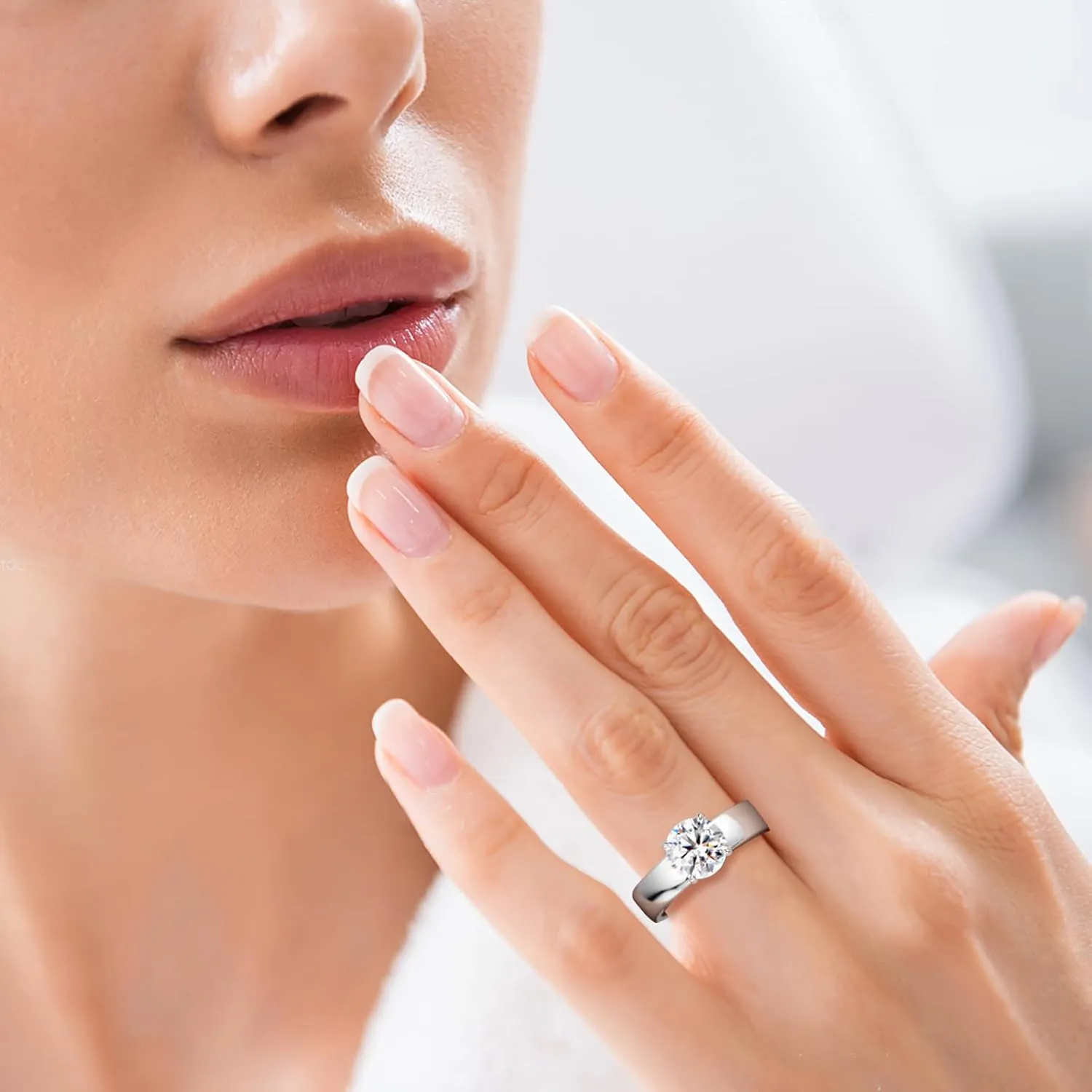 2CT Solitare Moissanite Engagement Ring D Color VVS1 Clarity Anniversary Rings 925 Sterling Silver 4 Prong Moissanite Ring for Women or Wife Gifts