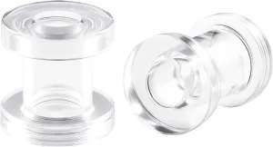 2g 2 Gauge Clear Acrylic Screw fit Flesh Tunnels Ear Plugs Ear Stretching 2Pcs