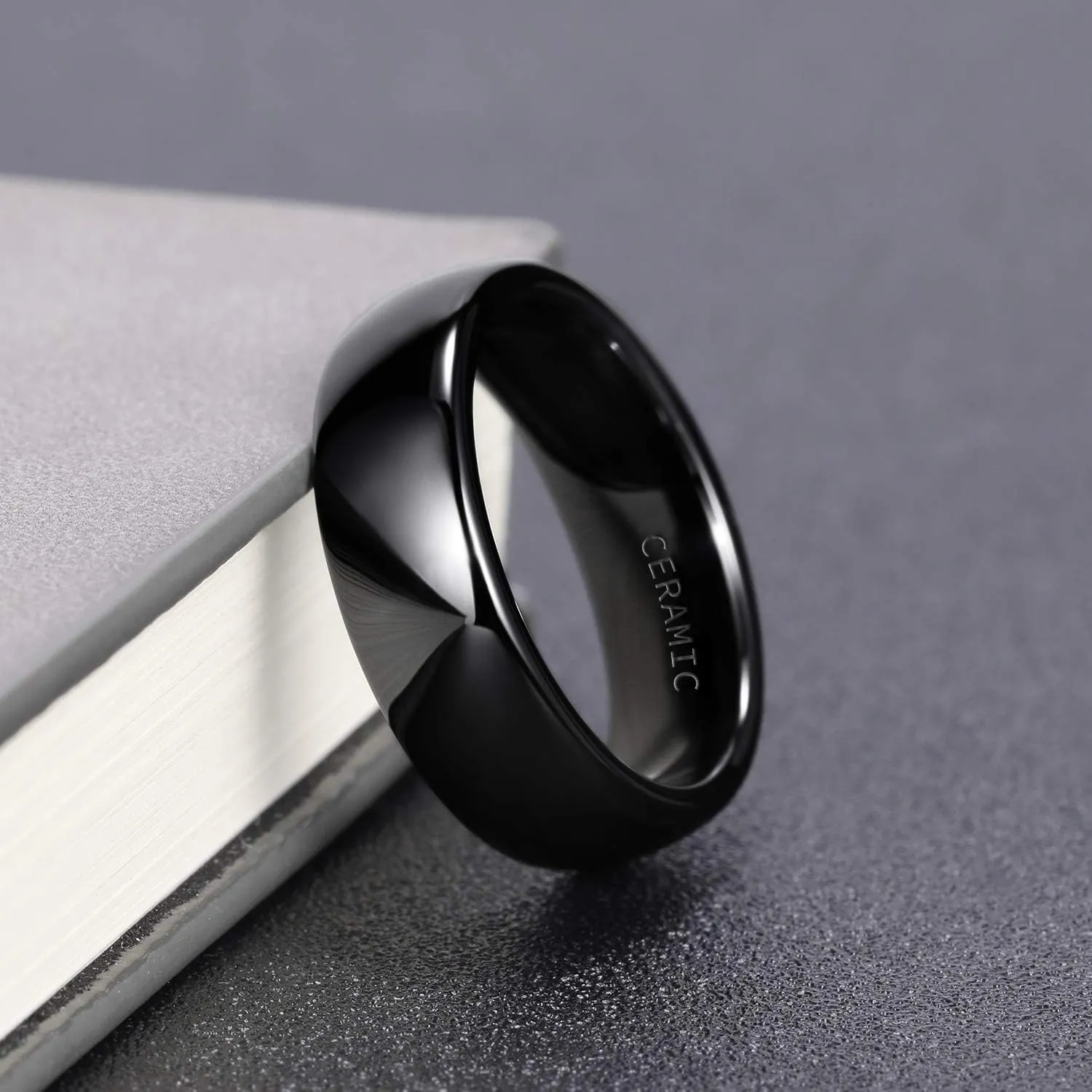 2mm 4mm 6mm Black/White Ceramic Rings for Men Women Comfort Fit Engagement Wedding Band Size 3-13
