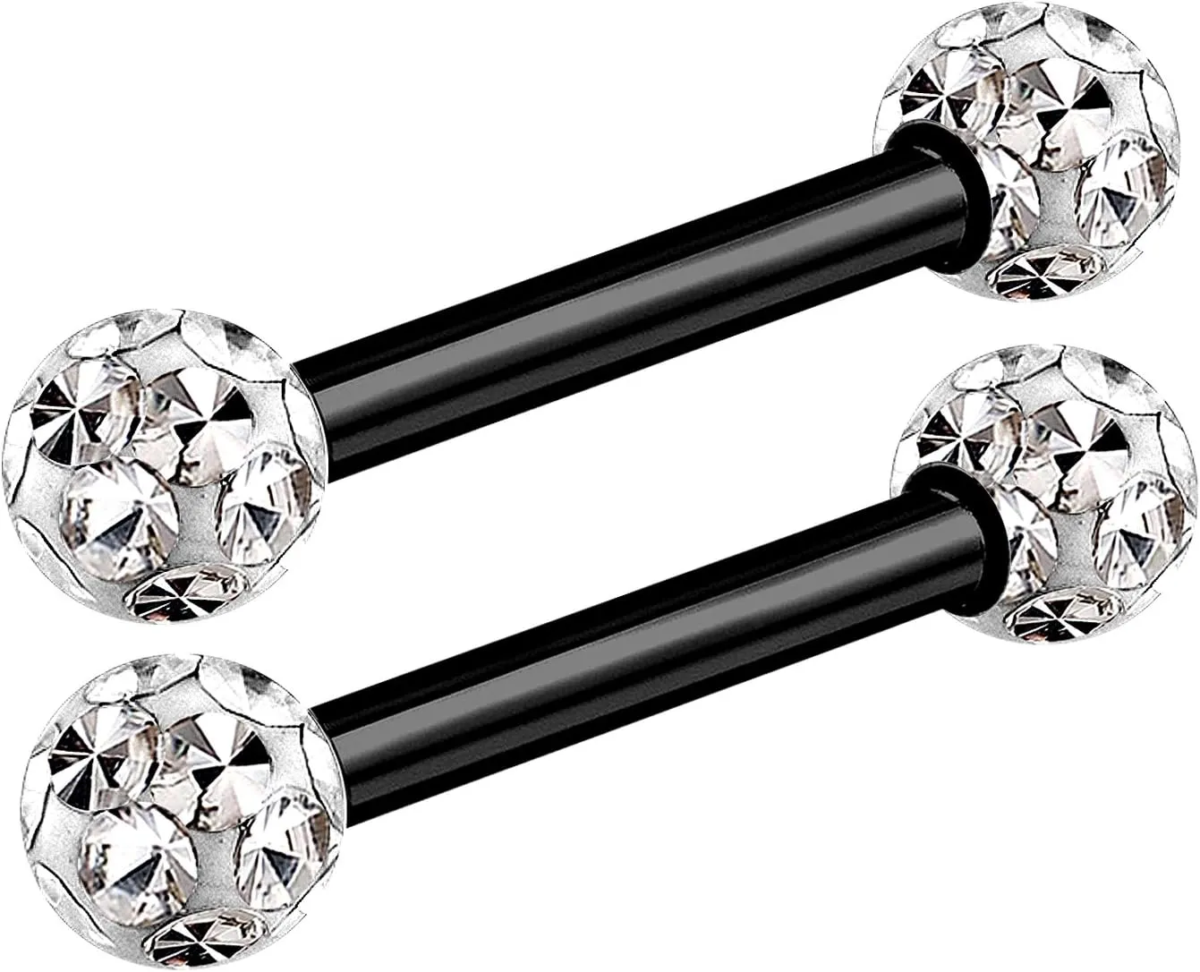 2pcs 16g Barbell Earrings Black Titanium G23 Helix Cartilage Anti Tragus Vertical Forward Triple Lobe Ferido Balls B2JCC