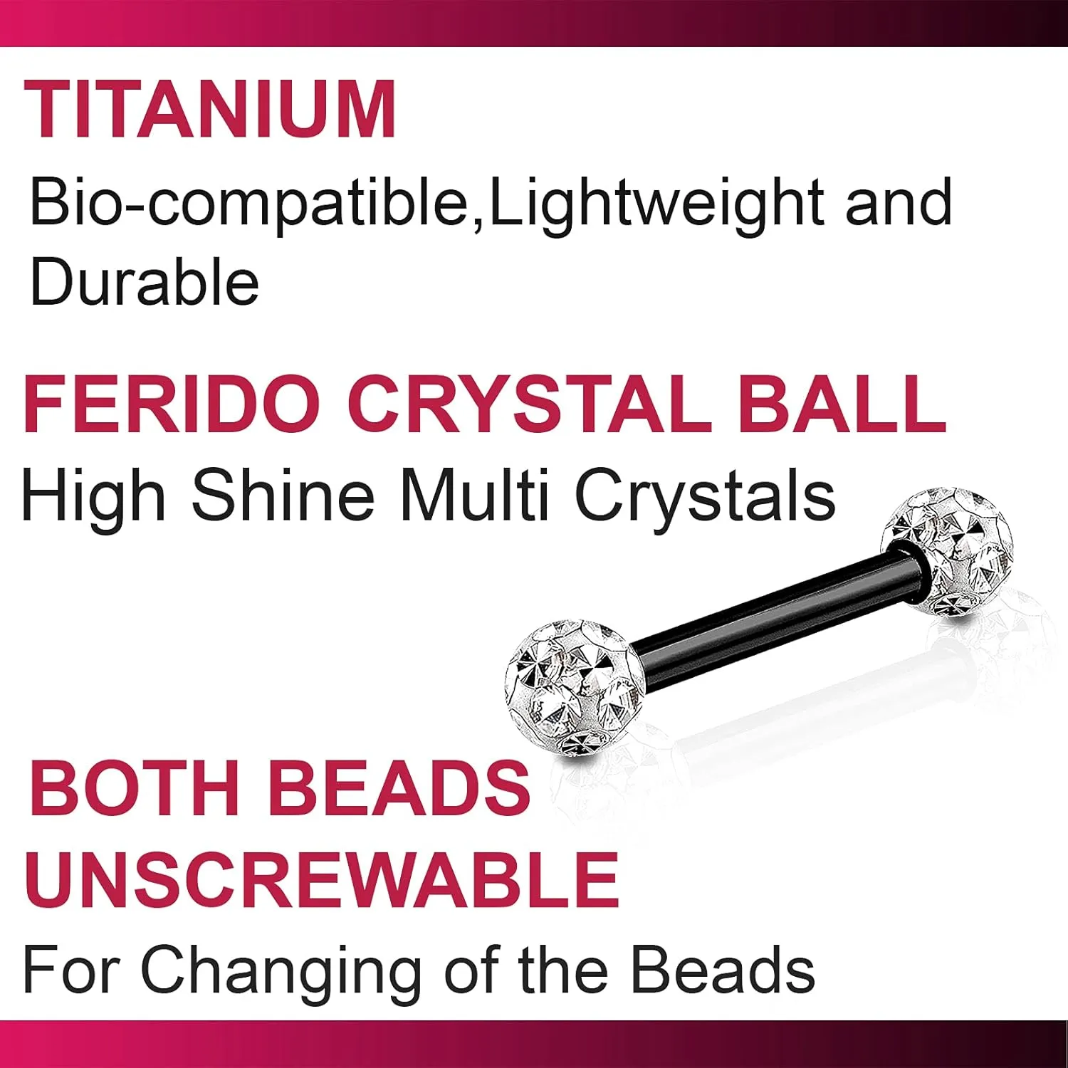 2pcs 16g Barbell Earrings Black Titanium G23 Helix Cartilage Anti Tragus Vertical Forward Triple Lobe Ferido Balls B2JCC