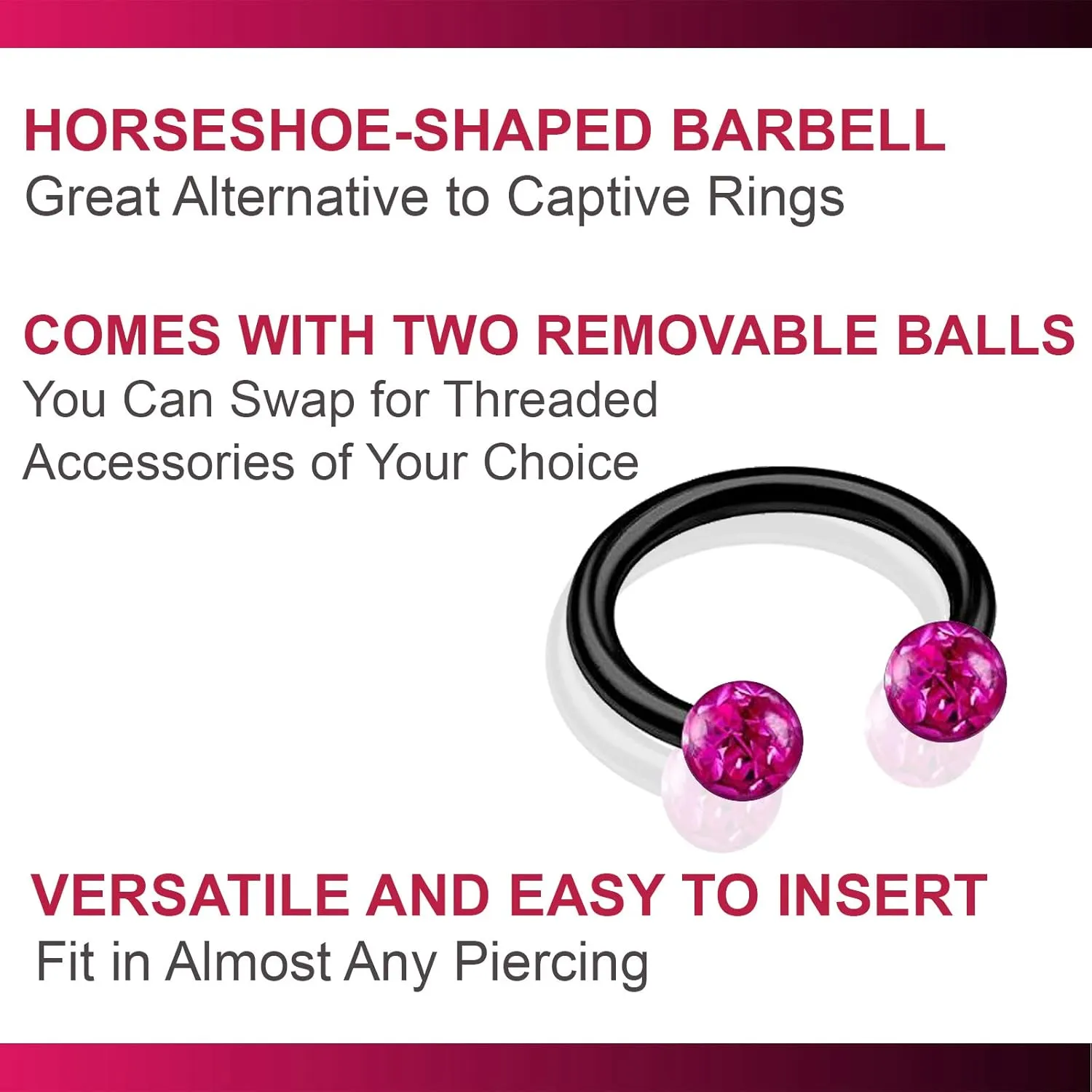 2pcs 16g Circular Barbell Black Titanium G23 Ear Helix Lip Eyebrow Tragus Nose Snake Septum Cartilage Bite Ring B2ICT