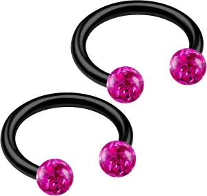 2pcs 16g Circular Barbell Black Titanium G23 Ear Helix Lip Eyebrow Tragus Nose Snake Septum Cartilage Bite Ring B2ICT