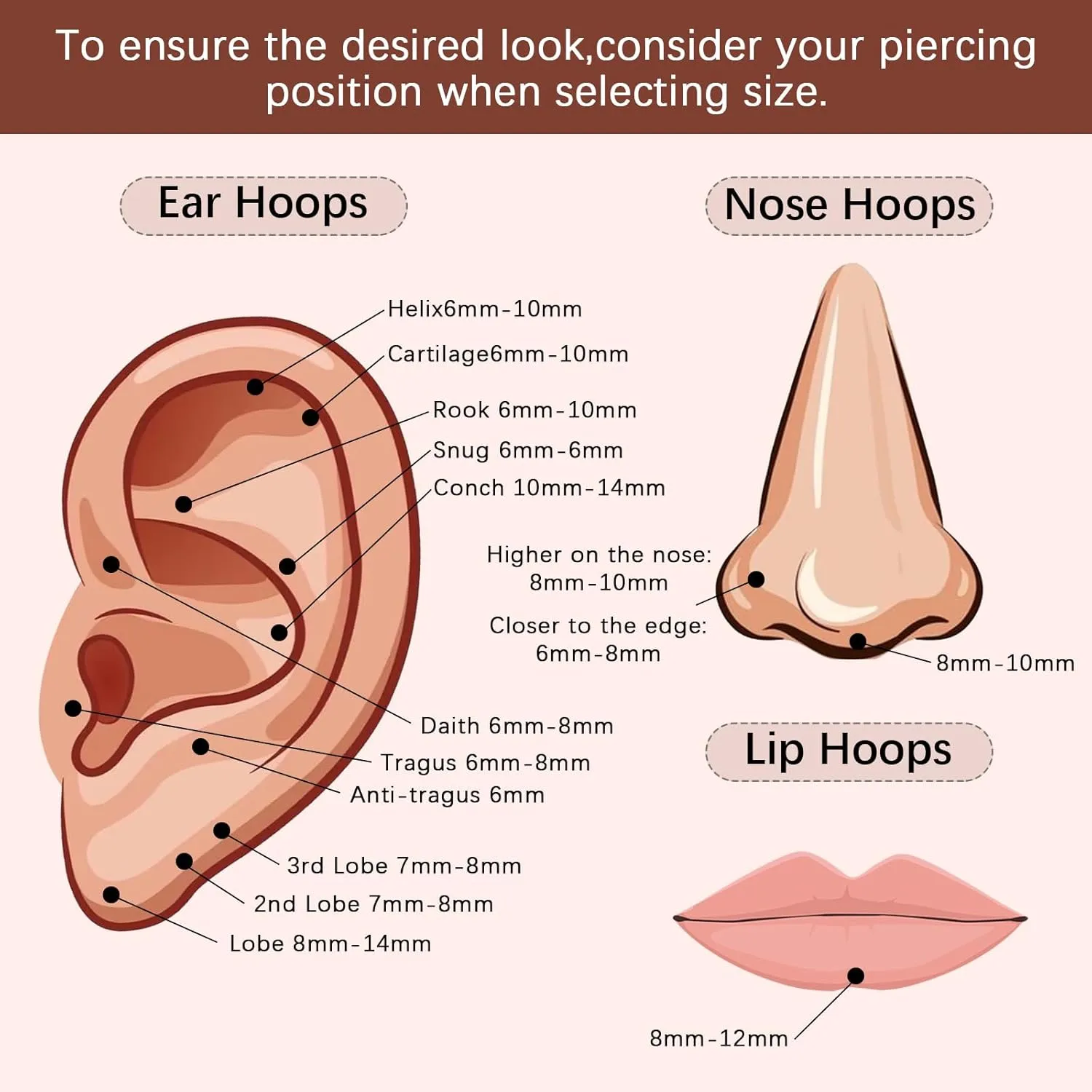 2PCS 20G 18G 16G Nose Ring Cartilage Hoop Earring Stainless Steel 4Colors Choose Hoop Earrings Hinged Segment Rings Septum Hoops Daith Conch Helix Tragus Piercing 6mm/7mm/8mm/9mm/10mm