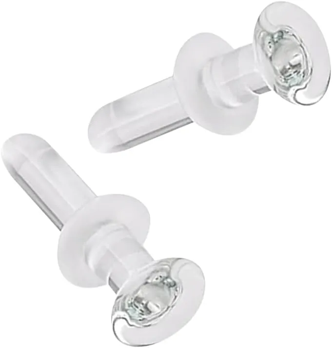 2PCS Glass Retainer Labret Studs Flat Back 20G 18G 16G 14G 12G 10G 8G Clear Cartilage Earrings Tragus Lip Rings Helix Retainer Piercing 1/2"