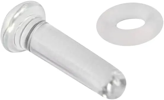 2PCS Glass Retainer Labret Studs Flat Back 20G 18G 16G 14G 12G 10G 8G Clear Cartilage Earrings Tragus Lip Rings Helix Retainer Piercing 1/2"
