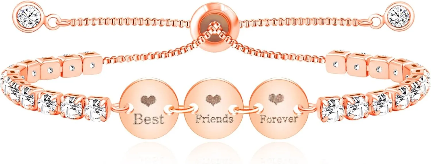 3 Circles/Hearts Charm Tennis Bracelets for Women - Best Friends Forever/Couple/Star Moon Sun Bracelet SA5161-SA5166