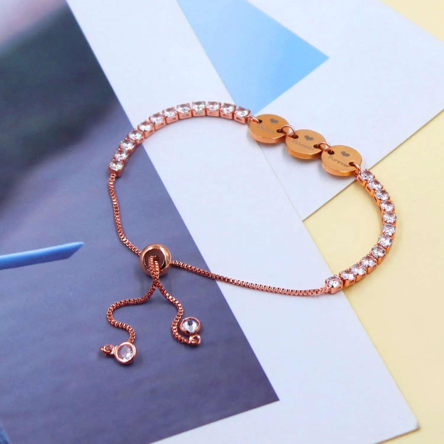 3 Circles/Hearts Charm Tennis Bracelets for Women - Best Friends Forever/Couple/Star Moon Sun Bracelet SA5161-SA5166