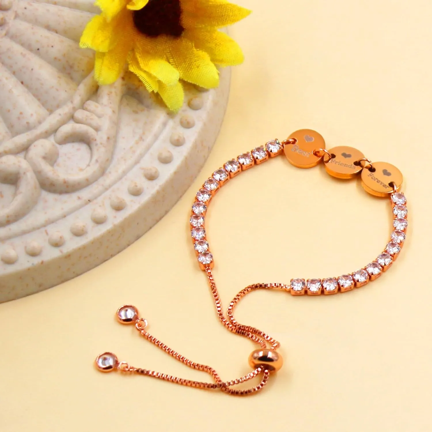 3 Circles/Hearts Charm Tennis Bracelets for Women - Best Friends Forever/Couple/Star Moon Sun Bracelet SA5161-SA5166