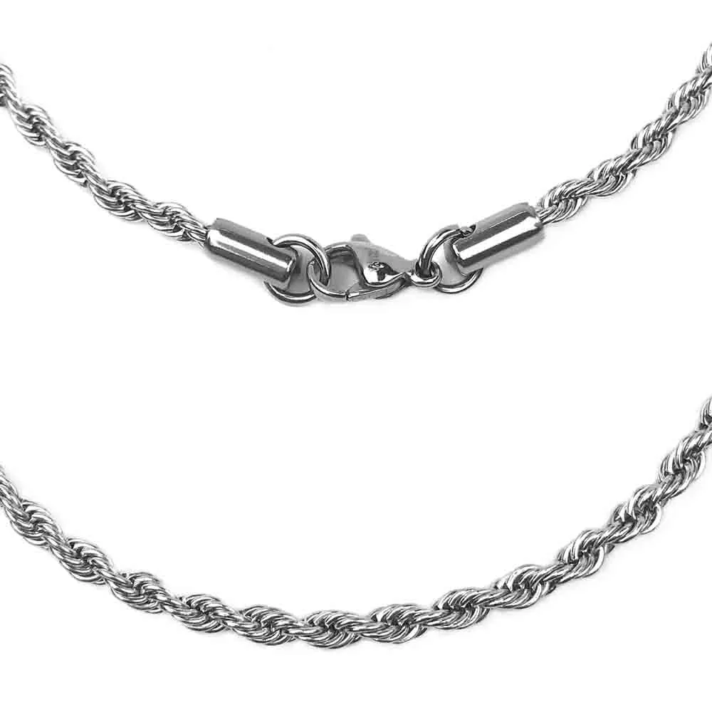 3.0 mm Antiqued Stainless Steel Rope Chain | #C5503