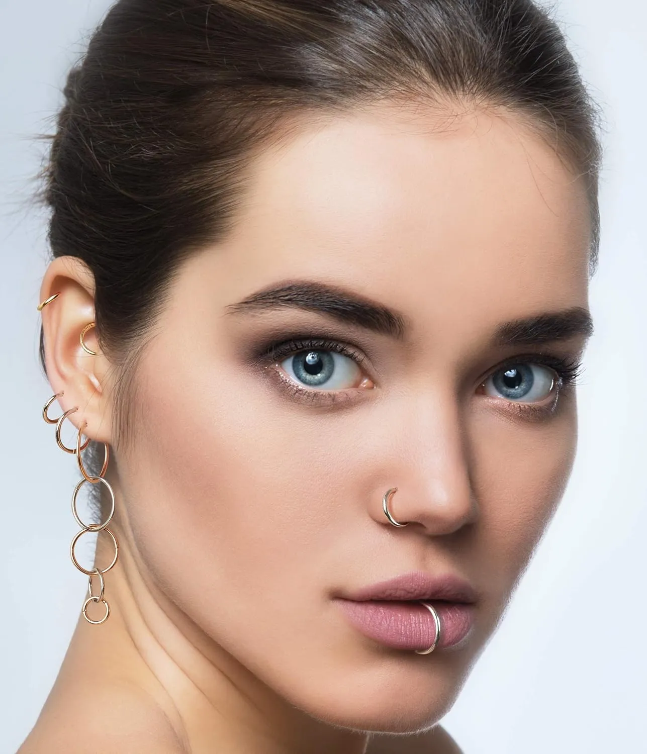 365 SLEEPERS 925 Solid Sterling Silver Australian Made 8mm - 14mm Hinged Sleeper Earrings Nose Lip Septum Tragus Hoop Segment Ring Nickel Free Hypoallergenic