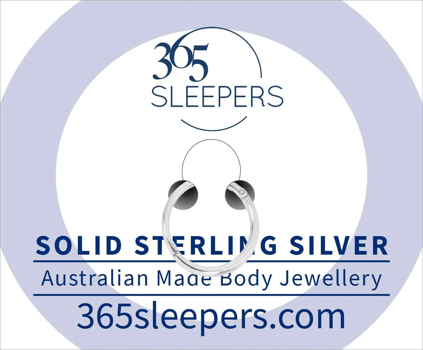 365 SLEEPERS 925 Solid Sterling Silver Australian Made 8mm - 14mm Hinged Sleeper Earrings Nose Lip Septum Tragus Hoop Segment Ring Nickel Free Hypoallergenic