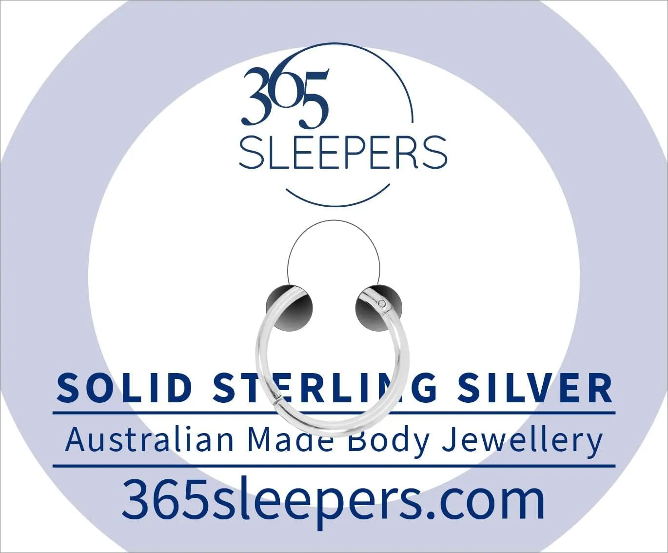 365 SLEEPERS 925 Solid Sterling Silver Australian Made 8mm - 14mm Hinged Sleeper Earrings Nose Lip Septum Tragus Hoop Segment Ring Nickel Free Hypoallergenic