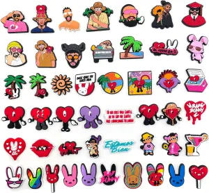 48kinds of Shoe Charms Decorations Bracelets Wristband Different Designs for Kids Girls Decorations Birthday Party Favors Gifts