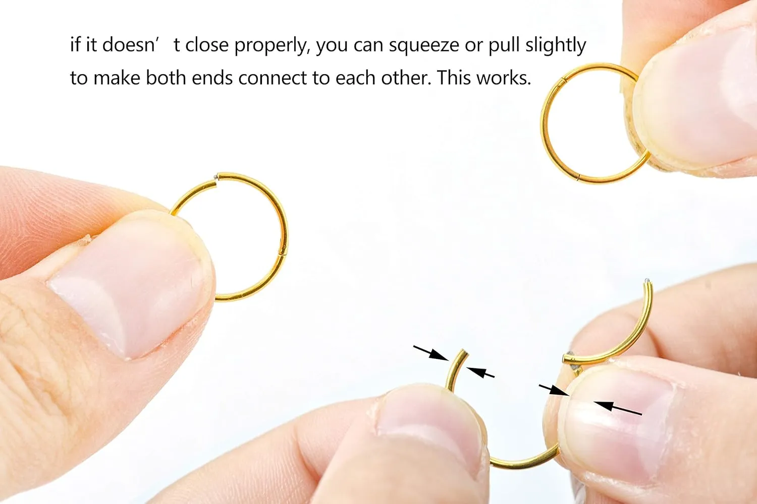 4Pairs/Pcs 18G Surgical Steel Hinged Clicker Segment Nose Rings Hoop Helix Cartilage Daith Tragus Sleeper Earrings Body Piercing for Women Men 6mm 8mm 10mm 12mm