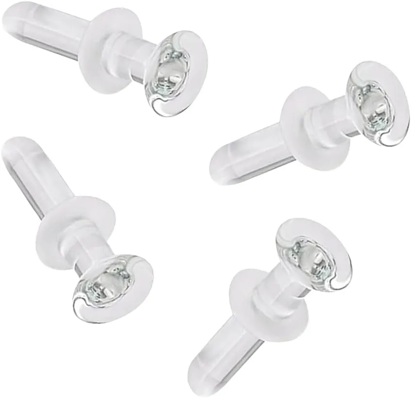 4PCS 20G 18G 16G 14G 12G 10G 8G Labret Flat Back Glass Retainer Piercing Clear Cartilage Earring Tragus Retainer Lip Rings Nose Studs 1/2"