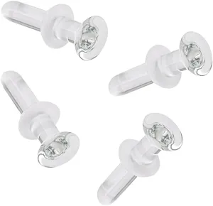 4PCS 20G 18G 16G 14G 12G 10G 8G Labret Flat Back Glass Retainer Piercing Clear Cartilage Earring Tragus Retainer Lip Rings Nose Studs 1/2"