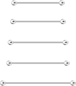 5/10Pcs Mix Sizes Industrial Barbell Cartilage Earring Tongue Helix Nipple Barbell Surgical Steel Body Piercing Jewelry Retainer for Women Men Straight Bar Length
