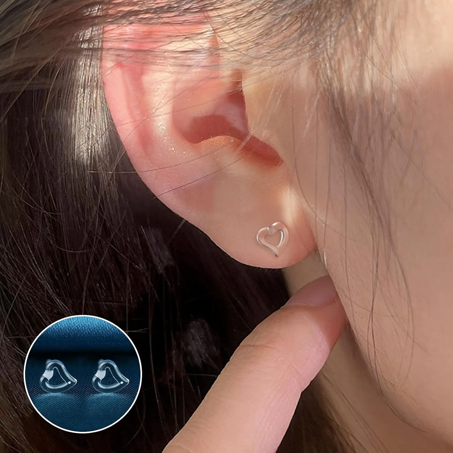 6 Pairs Invisible Plastic Post Earrings For Sensitive Ears - Clear, Sports & Work