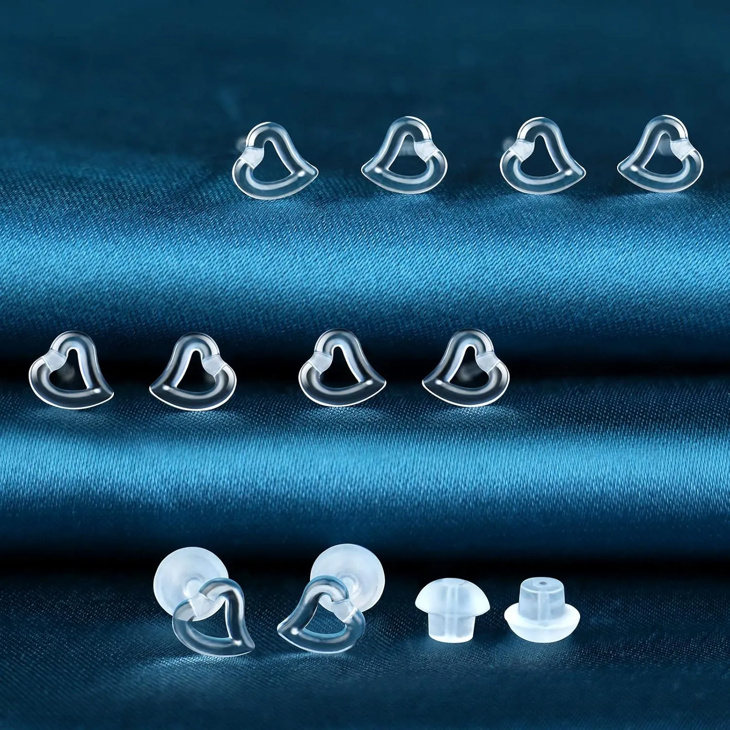 6 Pairs Invisible Plastic Post Earrings For Sensitive Ears - Clear, Sports & Work