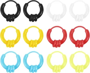 6 Pairs Plastic Earrings for Sensitive Ears & Nose,Clear Earrings Translucent Stud Earring Posts Cute Silicone Hoop Hypoallergenic Earrings for Women Multipack Set Blank Pin