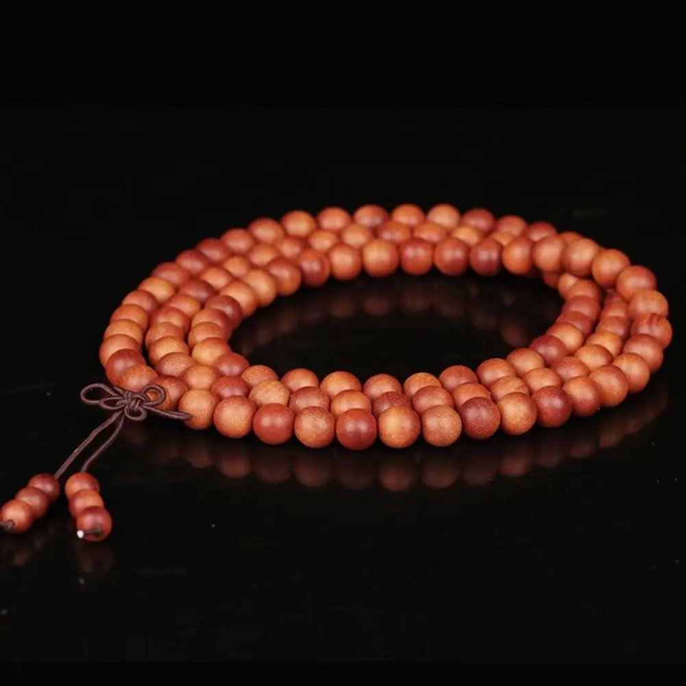 6mm 8mm 10mm 108 Prayer Beads Tibetan Buddhist Mala Bead Bracelet Natural Wood Beaded Prayer Bead for Men Women, Elastic Cord