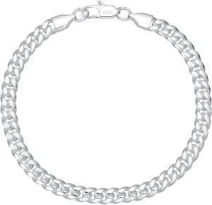 6mm Silver Miami Cuban Link Bracelet 316L Stainless Steel 925 Sterling Silver Filled Thick Non Tarnish Hip Hop Fashion Jewelry for Men Women with Gift Box