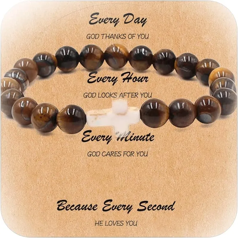 72ore Cross Bracelet Easter Gifts Easter Basket Stuffers for Women Jesus Bracelets Baptism Christian First Confirmation Communion Religious Gifts for Women Jewellery Gifts