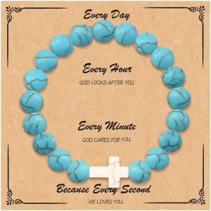 72ore Cross Bracelet Easter Gifts Easter Basket Stuffers for Women Jesus Bracelets Baptism Christian First Confirmation Communion Religious Gifts for Women Jewellery Gifts