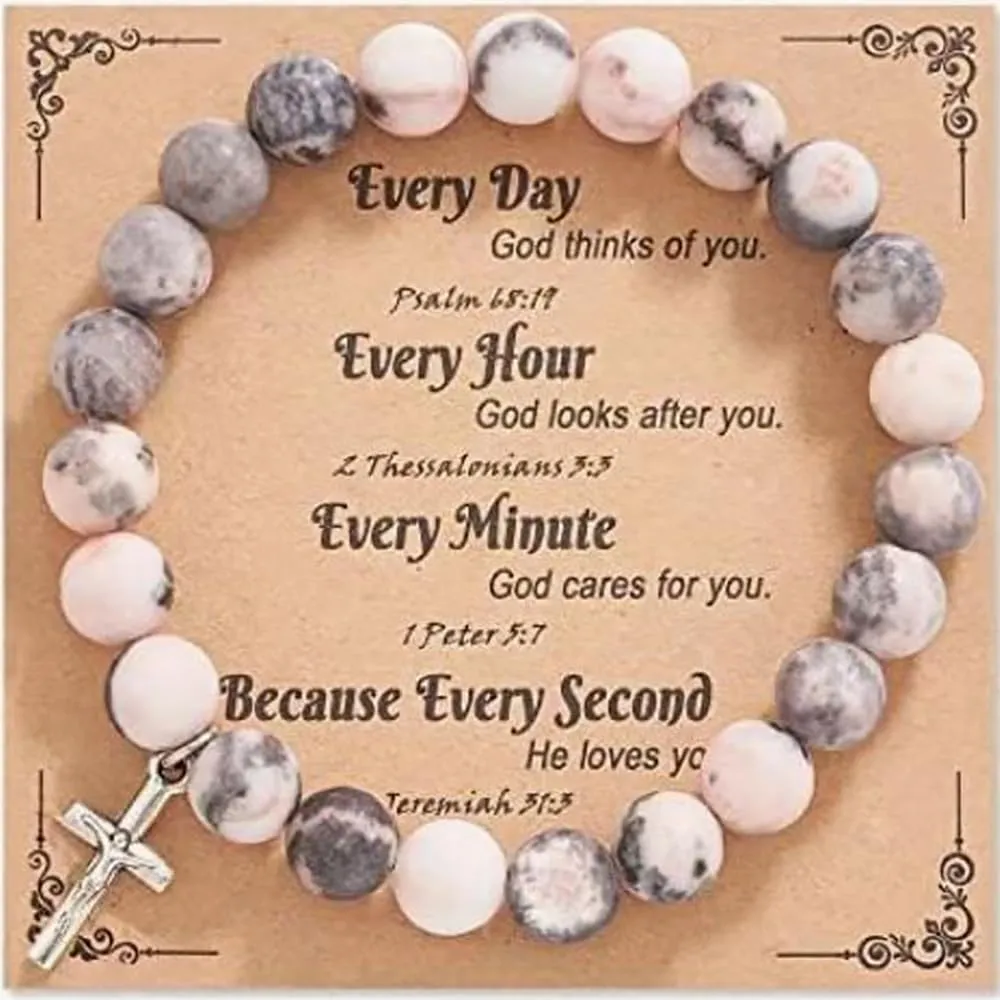 72ore Cross Bracelet Easter Gifts Easter Basket Stuffers for Women Jesus Bracelets Baptism Christian First Confirmation Communion Religious Gifts for Women Jewellery Gifts