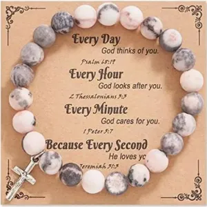 72ore Cross Bracelet Easter Gifts Easter Basket Stuffers for Women Jesus Bracelets Baptism Christian First Confirmation Communion Religious Gifts for Women Jewellery Gifts