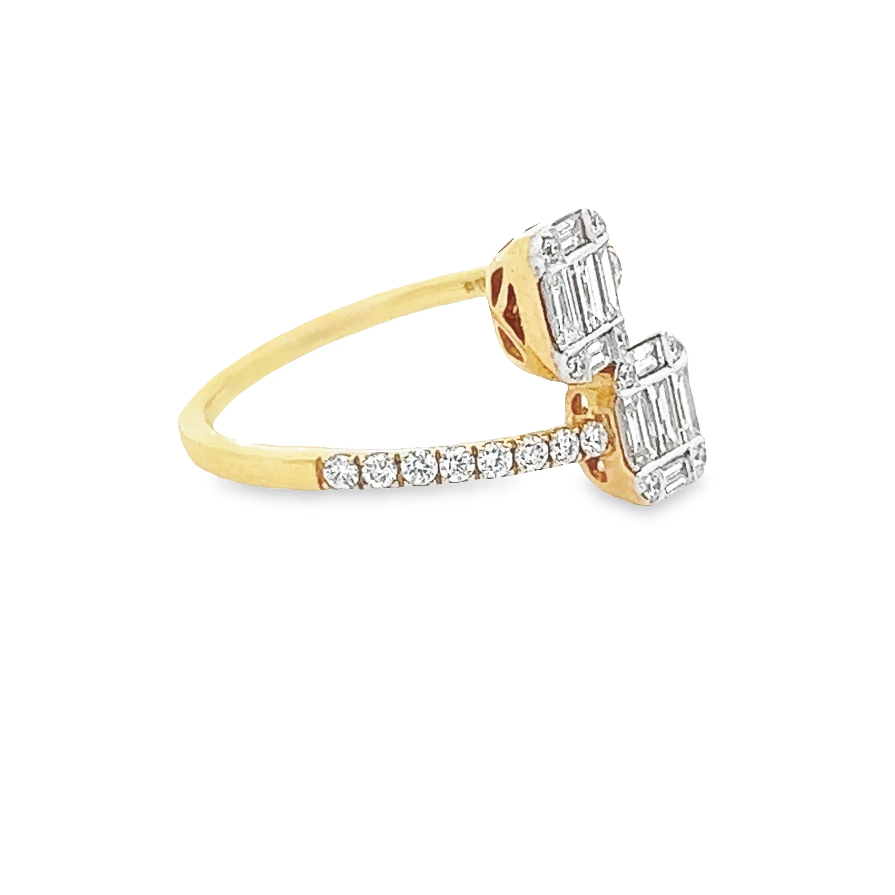 .77ct 18k Yellow Gold Diamond Bypass Ring