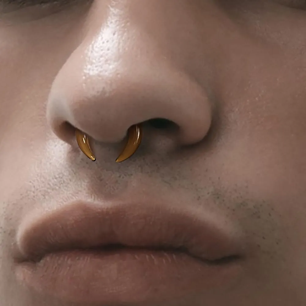 7Pcs Glass Septum Stretching Kit Set - C Shape Pincher Tapers with O-Rings, 14G to 2G, Buffalo Septum Retainers Rings for Nose & Ear Piercing Jewelry