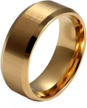 8mm Black Wedding Band For Men by Ginger Lyne | Wedding Ring for Women |Unisex Design Plain Bridal Band Stainless Steel Comfort Fit 8mm Width for Matching Couples Rings