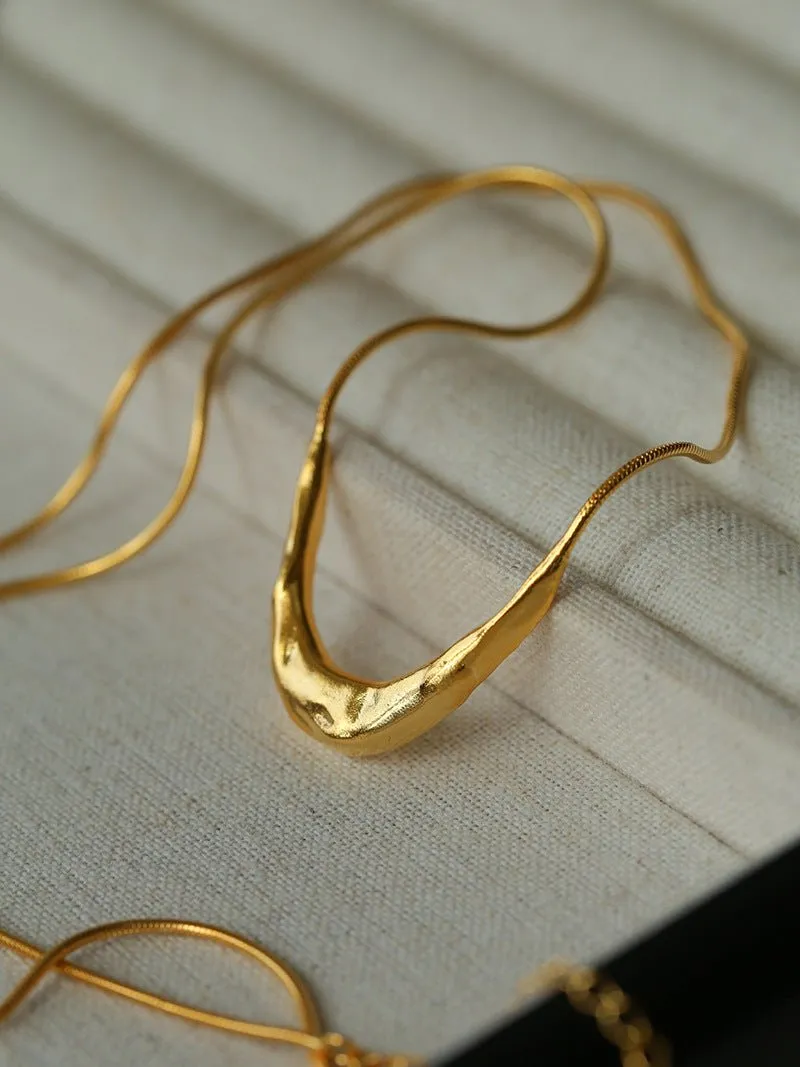 925 Silver Metal Style U-Shape Necklace