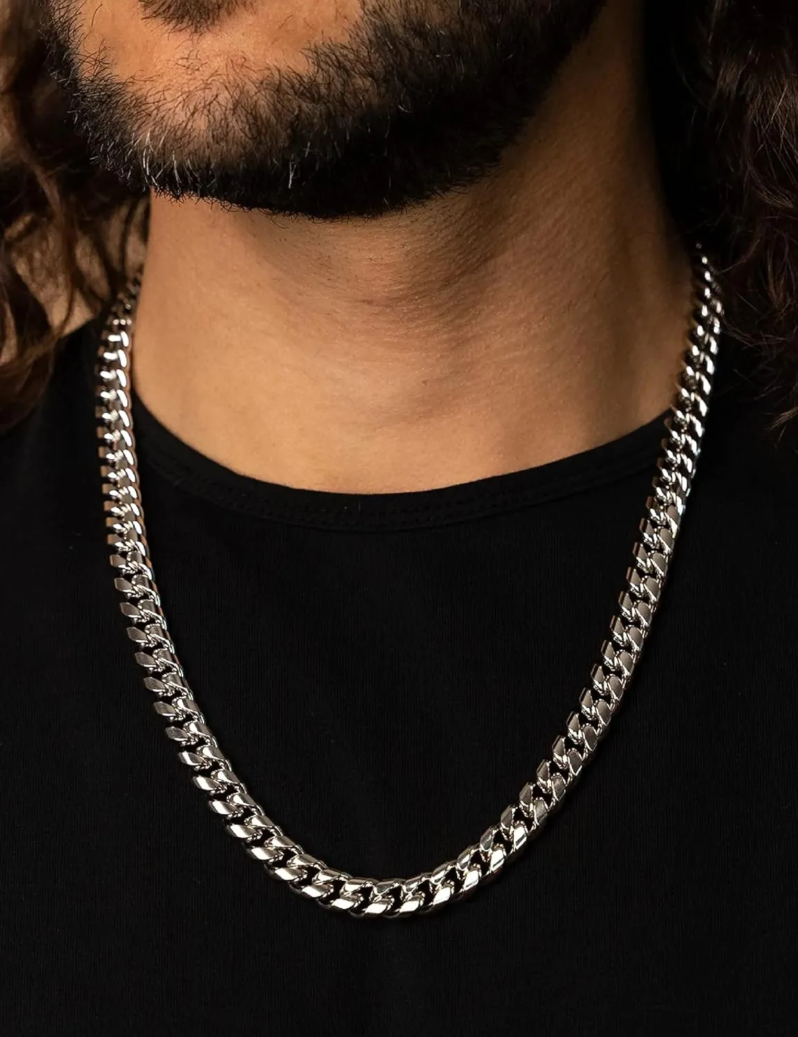 925 Sterling Silver Cuban Chain Lobster Clasp 7/8/10mm Silver/Gold Over Cuban Link Curb Chain Necklace for Men Women Diamond Cut 16-30 Inches