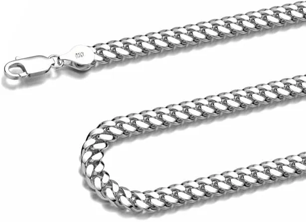 925 Sterling Silver Cuban Chain Lobster Clasp 7/8/10mm Silver/Gold Over Cuban Link Curb Chain Necklace for Men Women Diamond Cut 16-30 Inches