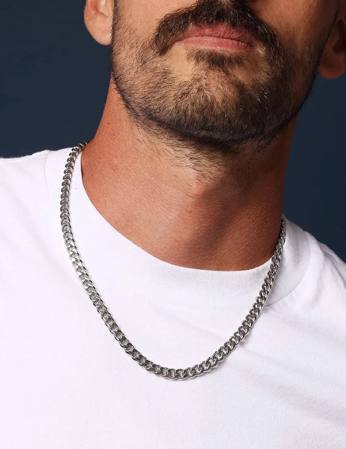 925 Sterling Silver Cuban Chain Lobster Clasp 7/8/10mm Silver/Gold Over Cuban Link Curb Chain Necklace for Men Women Diamond Cut 16-30 Inches