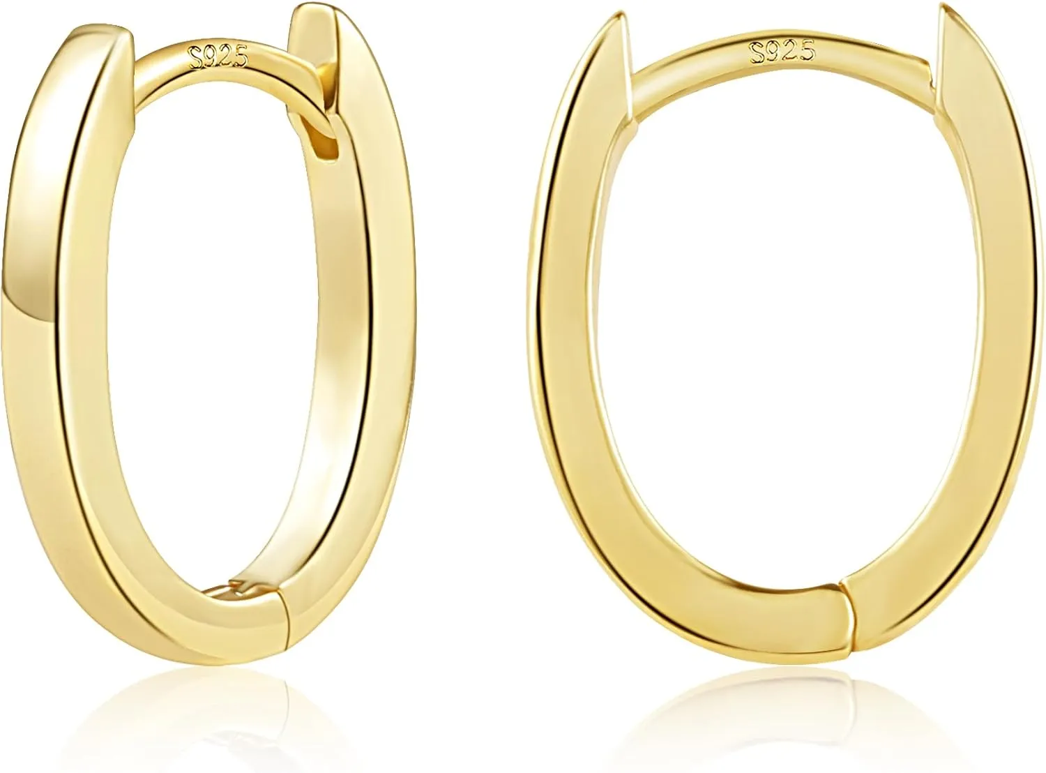 925 Sterling Silver Earrings Small Chunky Silver Earrings for Women Trendy 14K Gold Plated Hypoallergenic Cute Thick Huggie Hoops Earing Jewelry for Women Gifts