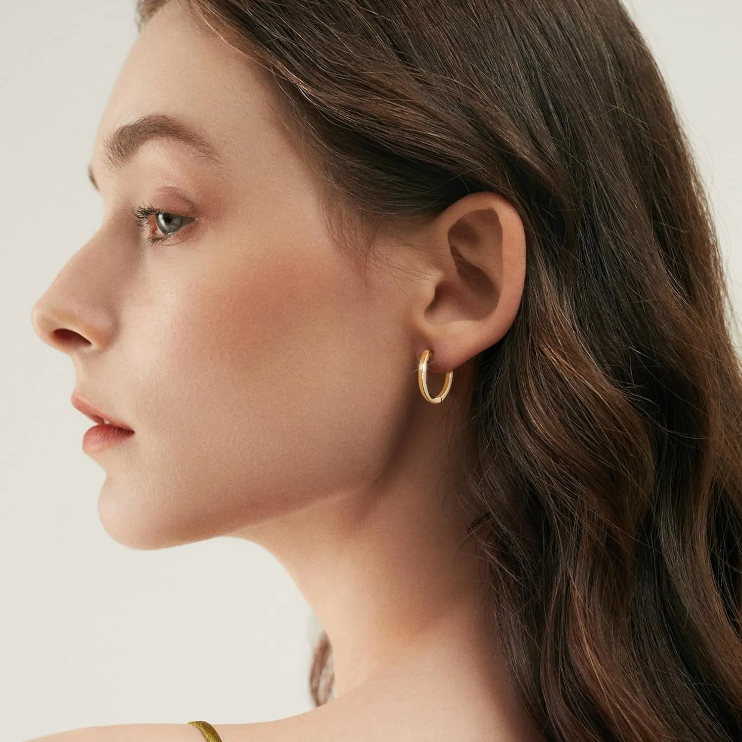 925 Sterling Silver Earrings Small Chunky Silver Earrings for Women Trendy 14K Gold Plated Hypoallergenic Cute Thick Huggie Hoops Earing Jewelry for Women Gifts